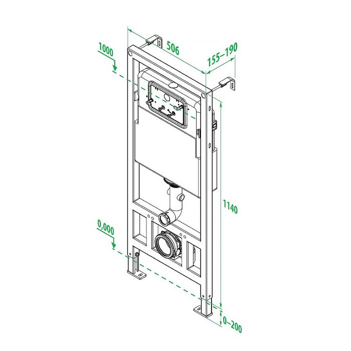 Инсталляция рамная для подвесного унитаза IDDIS Neofix, NEO0000I32