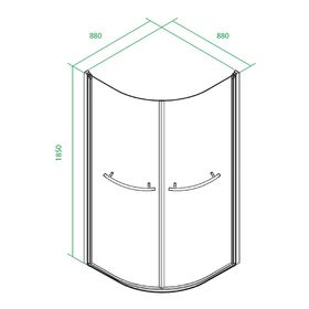

Душевое ограждение IDDIS Elansa, E20R099i23, 90х90х185 мм, для низкого поддона
