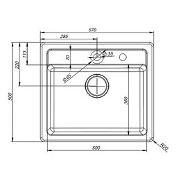 

Мойка кухонная гранитная IDDIS Vane G, V25W782i87, 570х500 мм, белая