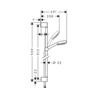 Душевой гарнитур Hansgrohe Crometta 100 Multi со штангой 90 см - Фото 2