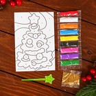 Новогодняя фреска на открытке "Ёлка", набор: песок 9 цветов 2гр, стека - Фото 4