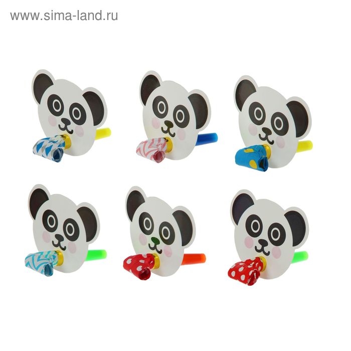 Язычок "Панда" (набор 6 шт), цвета МИКС - Фото 1