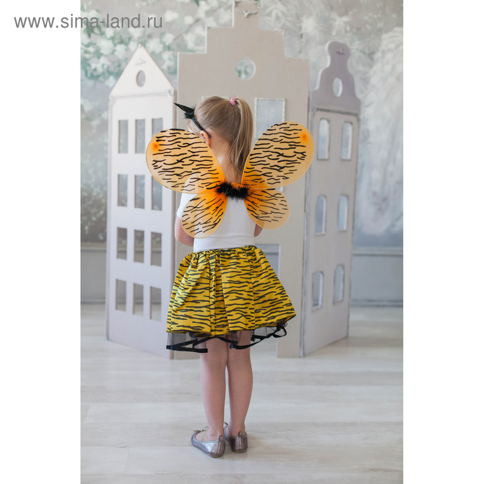 Карнавальный набор "Тигрица", 3 предмета: ободок, крылья, юбка, 4-6 лет - Фото 1