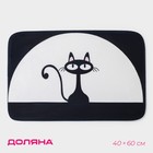 Коврик для ванной Доляна «Чёрная кошка», 40×60 см, МИКС - фото 108305080
