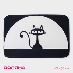 Коврик для дома Доляна «Чёрная кошка», 40×60 см, МИКС