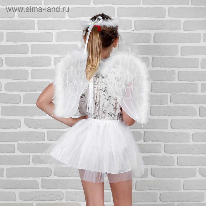 Карнавальный набор "Ангел", 4 предмета: нимб, жезл, крылья, юбка, 3-5 лет - Фото 1