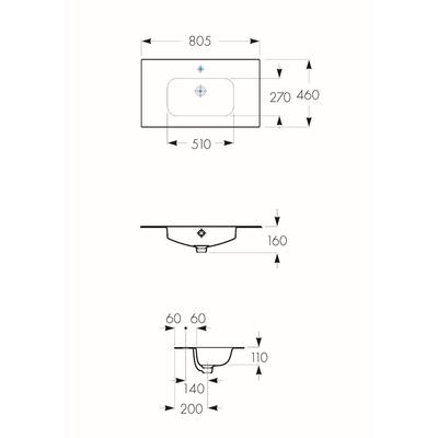Раковина Roca Victoria Nord Unik, 80×46 см, 32799C000