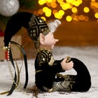 украшение новогодние клоун 32 см в черном камзоле эльфик - Фото 2