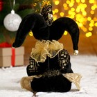 украшение новогодние клоун 45 см в черно золотом камзоле маска - Фото 3