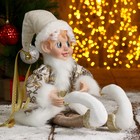 украшение новогодние клоун 65 см в белом камзоле - Фото 1
