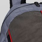 Рюкзак молодёжный на молнии, 2 отдела, 3 наружных кармана, цвет серый/красный - Фото 4