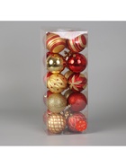 Ёлочные игрушки «Империал», шары новогодние, набор 20 шт., d=7.5 см, красно - золотой - Фото 3