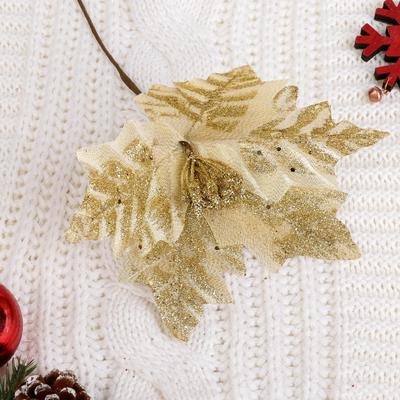 Декор «Блеск», резной цветок, 19×15 см, золото