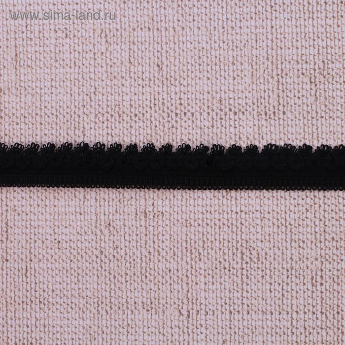 Резинка с ажурным краем, ширина 10мм, 10±1м, цвет чёрный