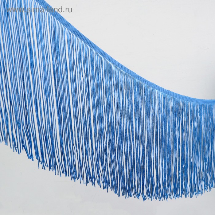 Тесьма декоративная «Бахрома», 15 см, 5 ± 1 м, цвет голубой - Фото 1
