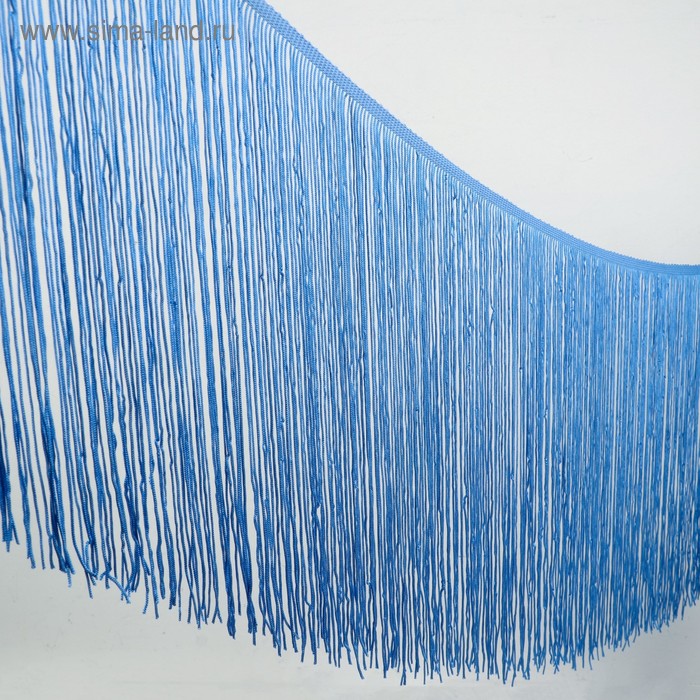 Тесьма декоративная «Бахрома», 30 см, 5 ± 1 м, цвет голубой - Фото 1