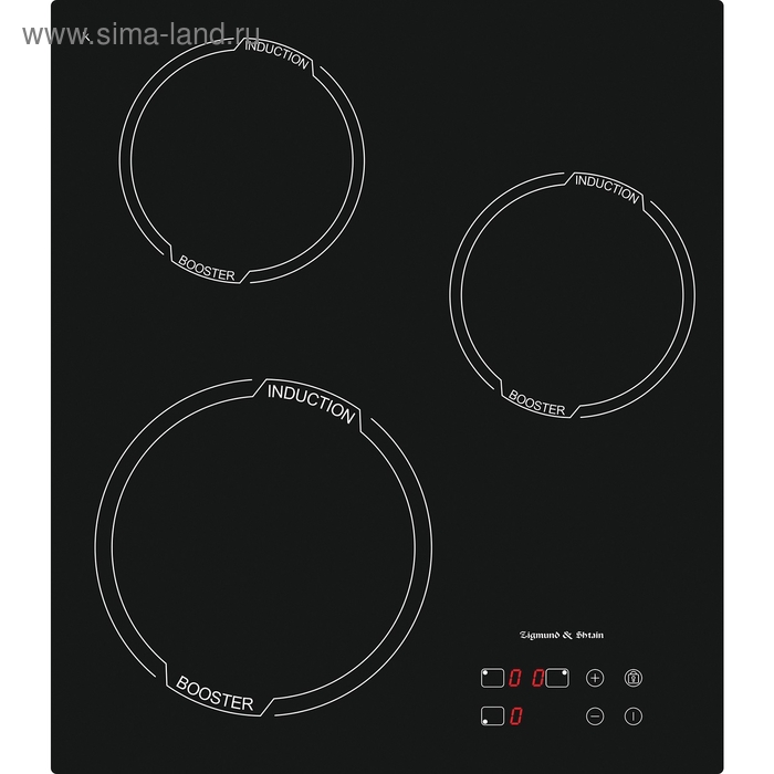 Варочная поверхность Zigmund & Shtain CIS 029.45, индукционная, 3 конфорки, сенсор, черная - Фото 1