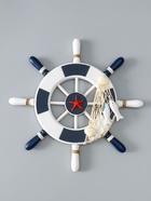 Декор настенный, панно «Штурвал с морской звездой», бело-синий, 33×33×2 см - Фото 1