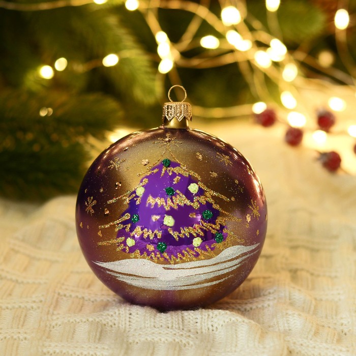 Ёлочный шар «Ёлка с шарами» d=9.5 см, МИКС - Фото 1