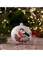 Ёлочный шар «Снегирь на ветке», d=9.5 см, МИКС - Фото 2