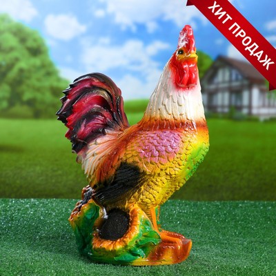 Садовая фигура "Цветной петушок", микс