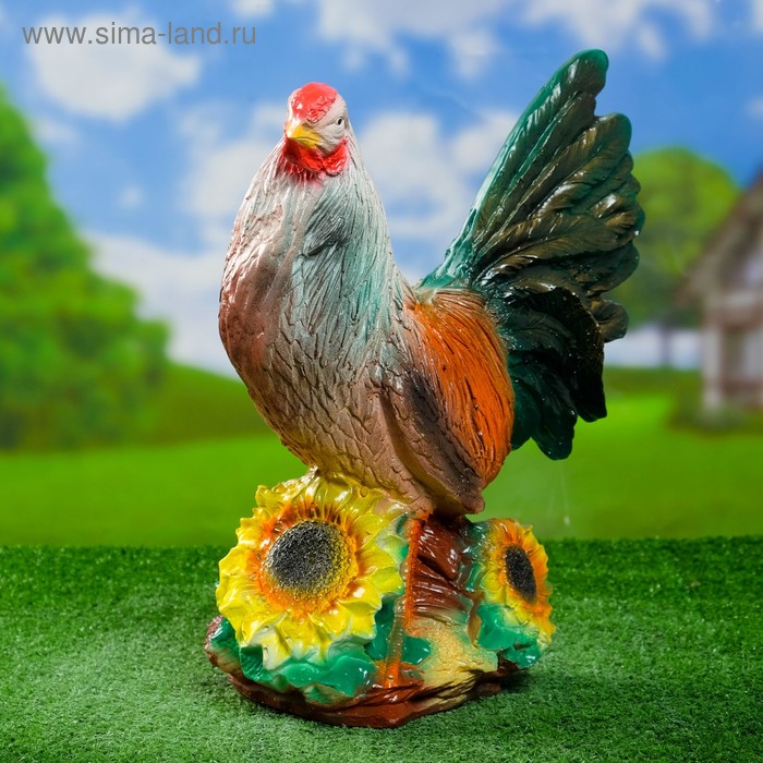 Садовая фигура "Петушок с подсолнухами" - Фото 1