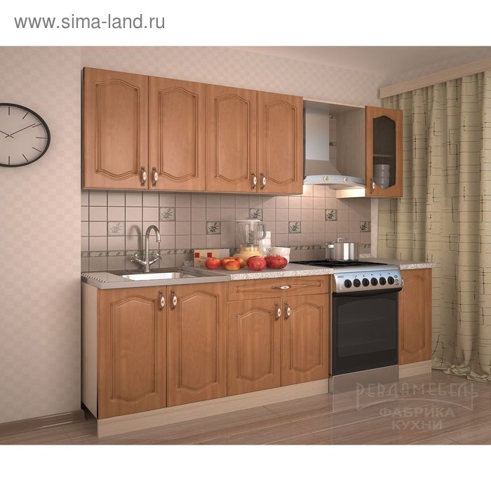 Кухонный гарнитур, 1500 мм, цвет Анегри золото - Фото 1