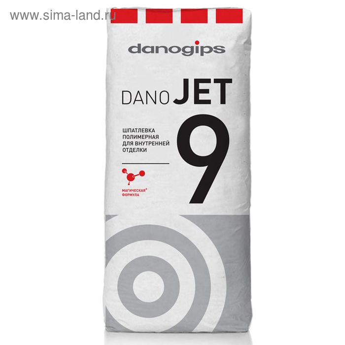 Шпатлёвка финишная полимерная для внутренней отделки Dano Jet 9, 20 кг (48 шт/пал) - Фото 1