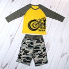 Комплект для мальчика (футболка, бриджи), рост 146-152 см, цвет жёлтый/серый (арт. 002-M_Д) - Фото 1