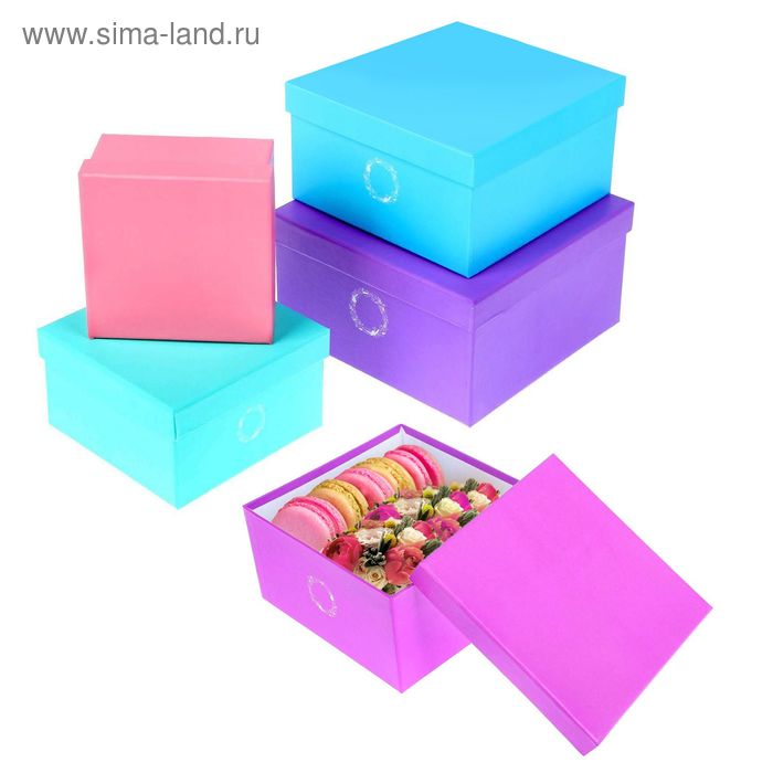 Набор коробок 5 в 1 квадрат «Тренд», 14 × 14‒22 × 22 см