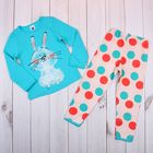 Пижама для девочки "Каляка кот" (фуфайка+брюки), рост 134-140 см (34), цвет изумруд (арт. Р217871_Д) - Фото 1