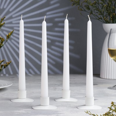 Набор свечей античных, 2.3×24.5 см, 5 ч, 55 г, 4 шт., белый