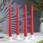 Набор свечей античных, 2,3х 24,5 см, 5 ч, 55 г, 4 штуки, красный - фото 300453859