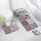 Набор ковриков для ванной и туалета Доляна «Коллаж», 2 шт: 40×50, 50×80 см, цвет серо-розовый - фото 8481736