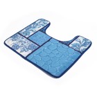 Набор ковриков для ванны и туалета 3 шт 39х42, 49х50, 50х80 см "Коллаж" цвет синий - Фото 6