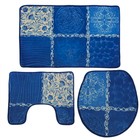Набор ковриков для ванны и туалета 3 шт 39х42, 49х50, 50х80 см "Коллаж" цвет синий - Фото 8