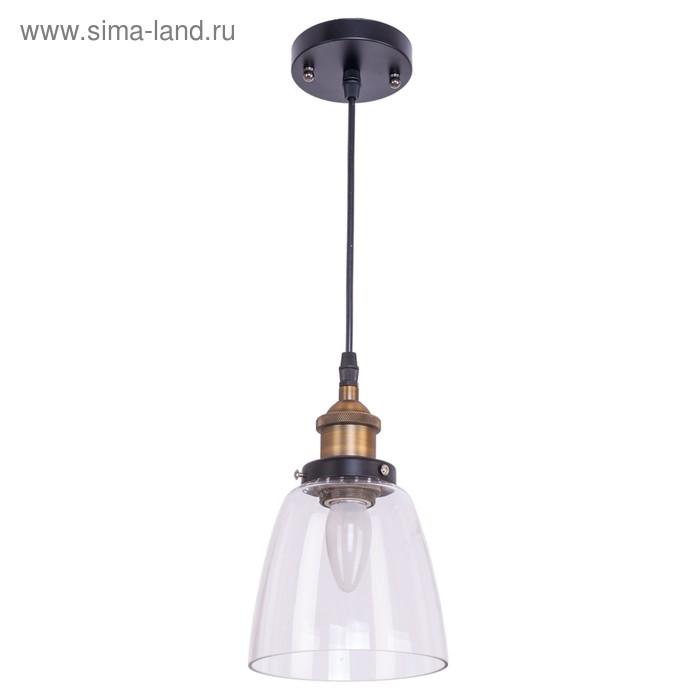 Светильник потолочный лофт "Ламия" 1 лампа 40W E27 основание черный 15х15х90 см - Фото 1