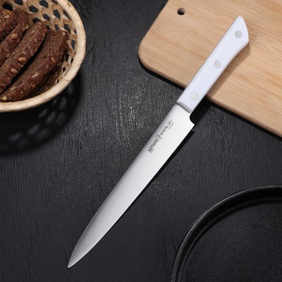 Нож кухонный Samura HARAKIRI, слайсер, лезвие 19,5 см, белая рукоять