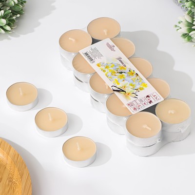 Набор свечей ароматических чайных «Ваниль», 3.8×1.6 см, 3.5 ч, 12 г, 20 шт.