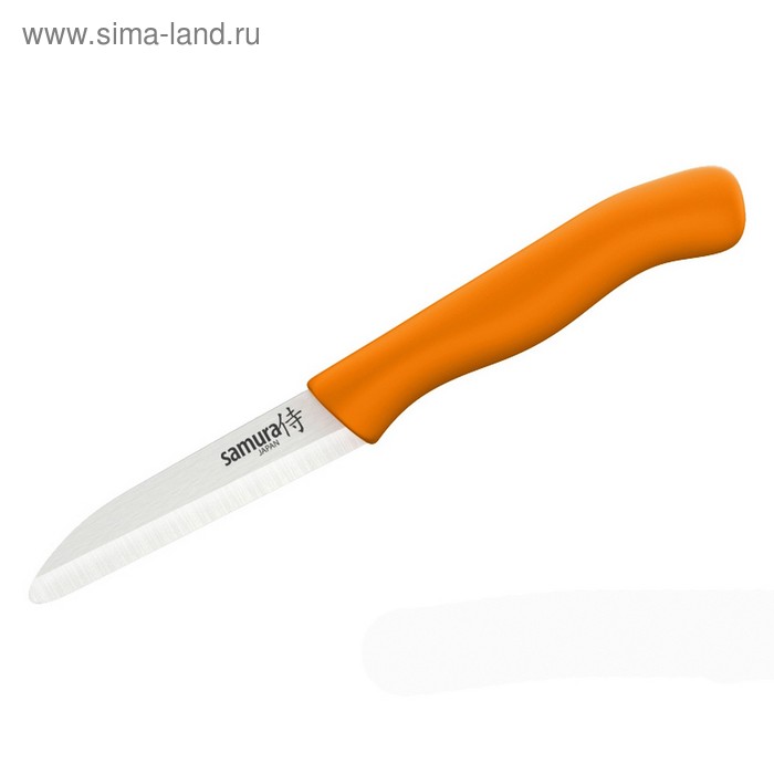 Нож для овощей и фруктов керамический 7,5 см Eco, цвет оранжевый - Фото 1