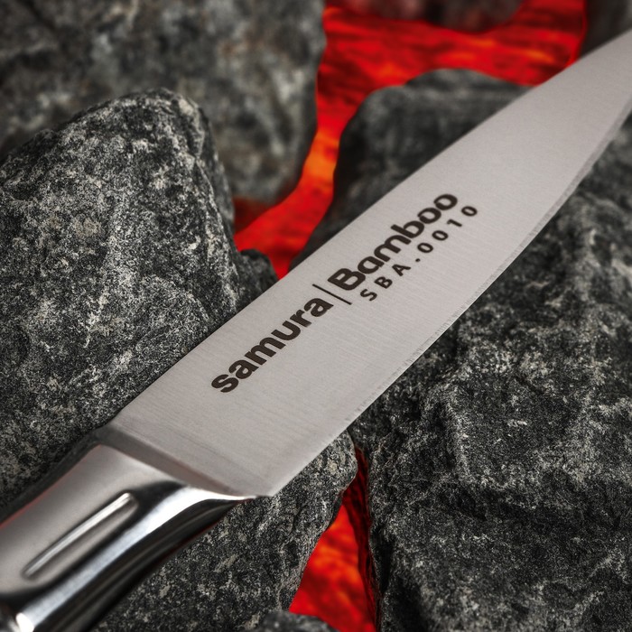 Нож кухонный Samura BAMBOO, для овощей, лезвие 8 см, стальная рукоять - фото 1908278227