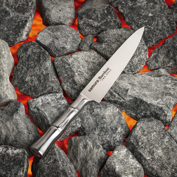 Нож кухонный Samura BAMBOO, универсальный, лезвие 15 см, стальная рукоять - фото 1908278232