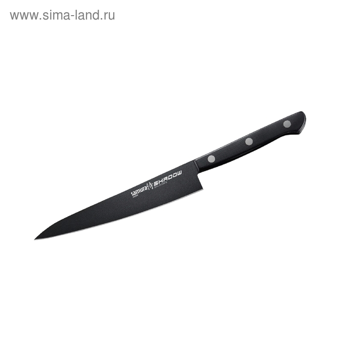 Нож кухонный 15 см Samura Shadow, универсальный, с покрытием Black Fuso - Фото 1