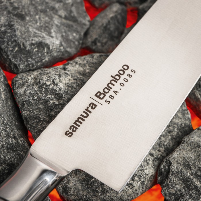 Нож кухонный Samura BAMBOO, шеф, лезвие 20 см, стальная рукоять - фото 1927282953