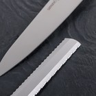 Набор кухонных ножей HаRаKIRI, 3 шт: лезвие 15 см, 18,5 см, 20,8 см, чёрная рукоять, сталь аUS-8 - Фото 4