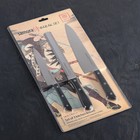 Набор кухонных ножей HаRаKIRI, 3 шт: лезвие 15 см, 18,5 см, 20,8 см, чёрная рукоять, сталь аUS-8 - Фото 8