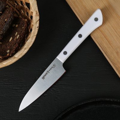 Нож кухонный Samura HARAKIRI, для овощей, лезвие 10 см, белая рукоять