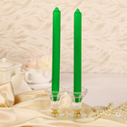 Набор свечей классических,  2,3х 24,5 см,  2 штуки, зелёный - Фото 1