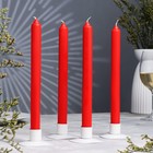 Набор классических свечей в коробке, 2,3х 24,5 см, 7 ч, 67 г, 4 штуки, красный - фото 8482063