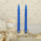 Набор свечей витых, 2,3х 24,5 см, 2 штуки, голубой - Фото 1